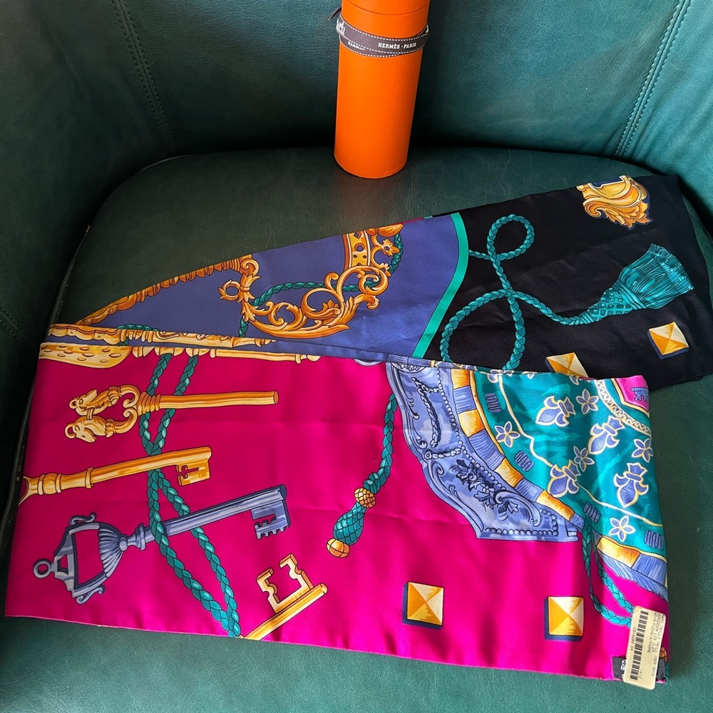 Hermes Multicolor long silk scarf